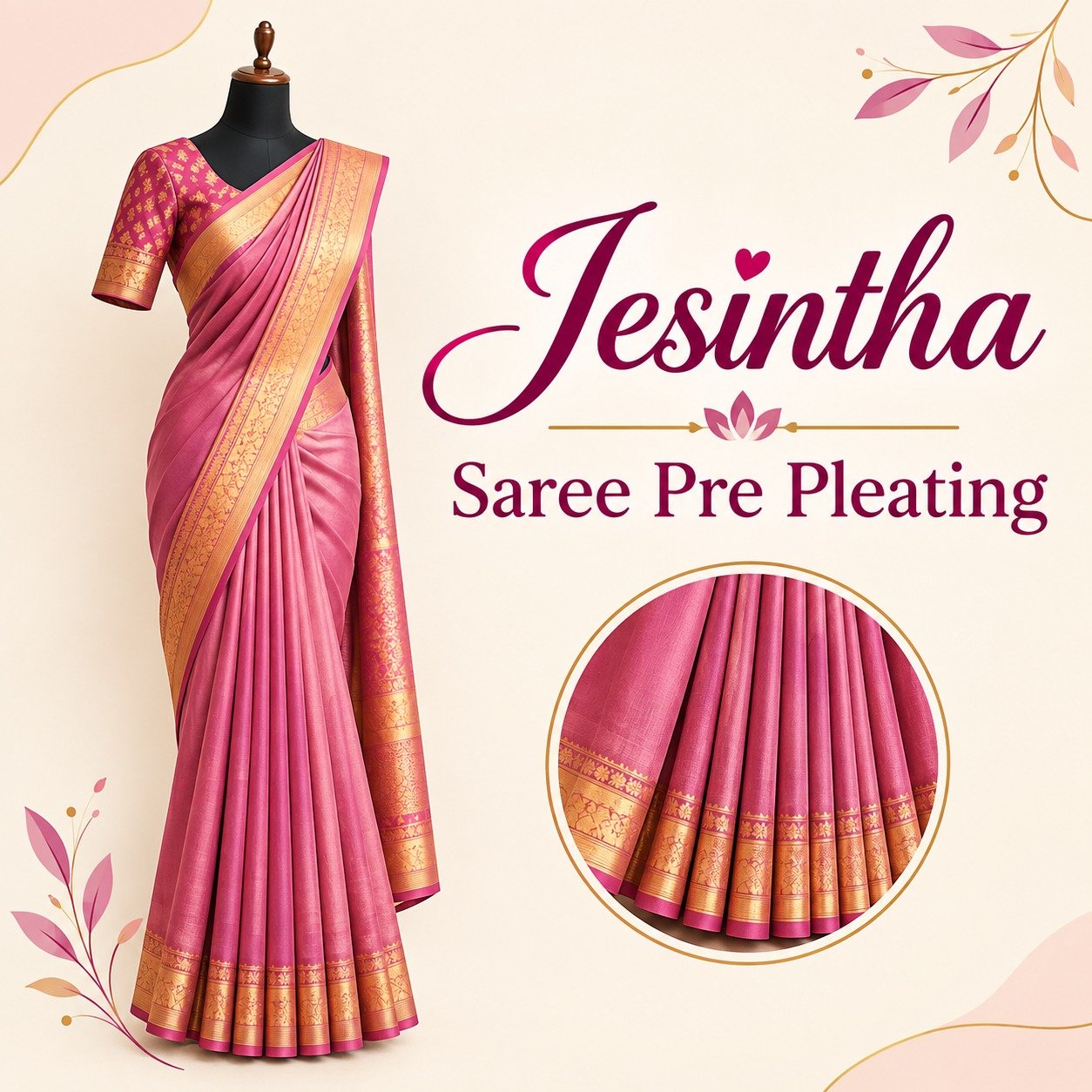Jesintha Saree Pre Pleating